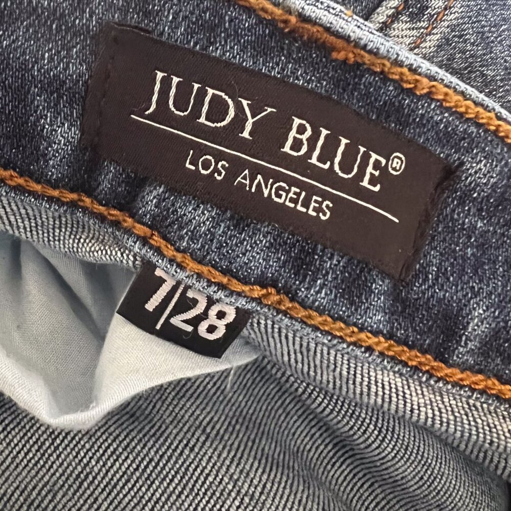 Judy Blue Destroyed Distressed Slim Fit Mid Rise Jeans Size  7/28 - Picture 7 of 16